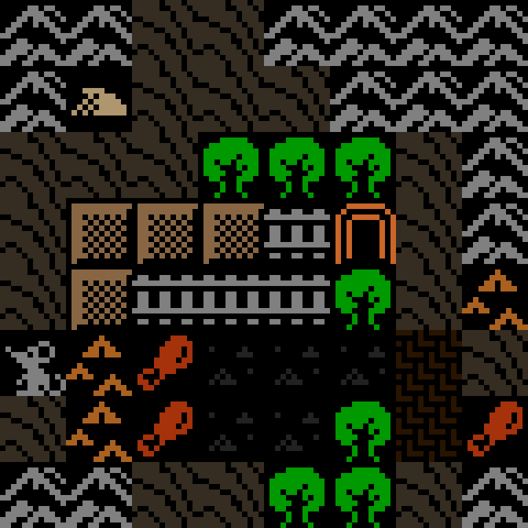 LLM, with version 4’s code, desert outpost, spiral order, 8 by 8 cells.