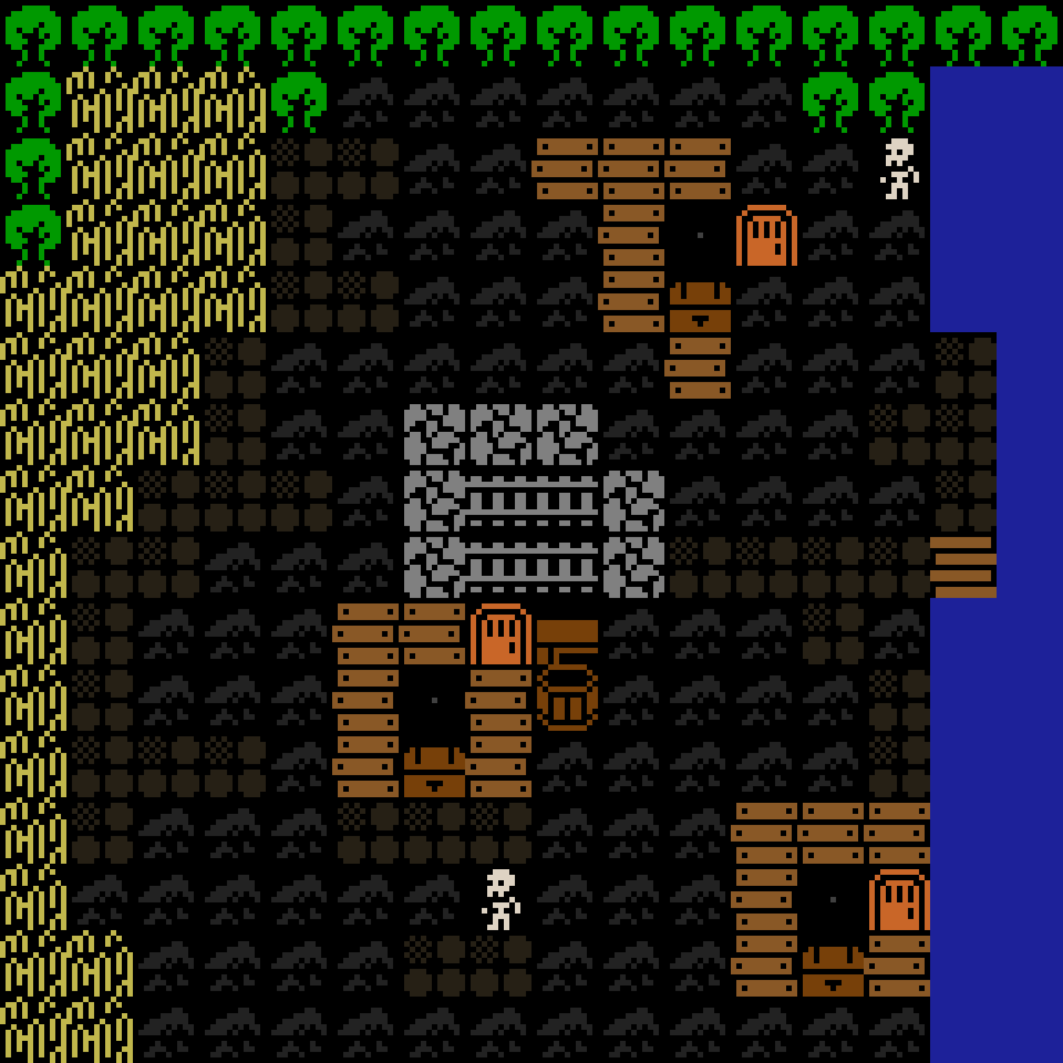 LLM, with version 4’s code, medieval village, spiral order, 16 by 16 cells.