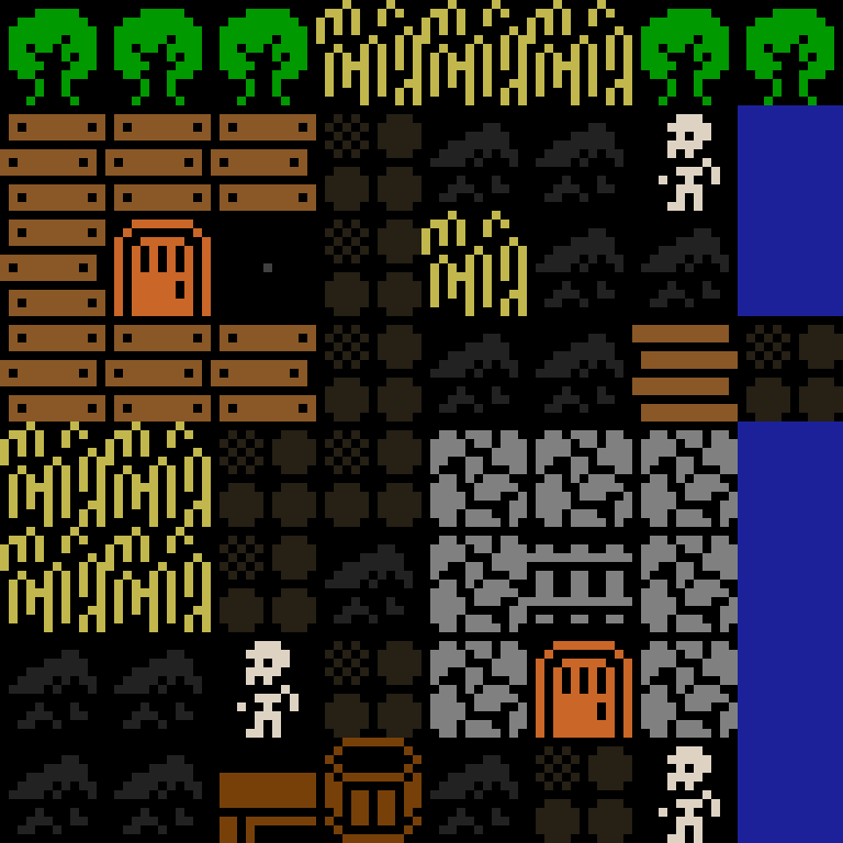 LLM, with version 4’s code, medieval village, frontier order, 8 by 8 cells.