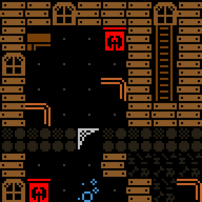 LLM, with version 4’s code, haunted mansion, random order, 8 by 8 cells.