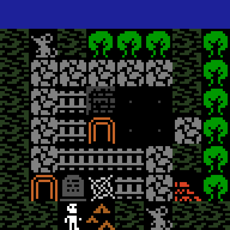 LLM, with version 4’s code, jungle temple, spiral order, 8 by 8 cells.