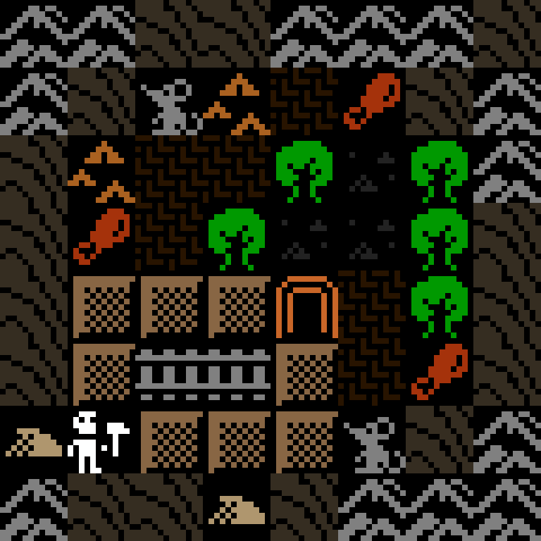 LLM, with version 4’s code, desert outpost, frontier order, 8 by 8 cells.