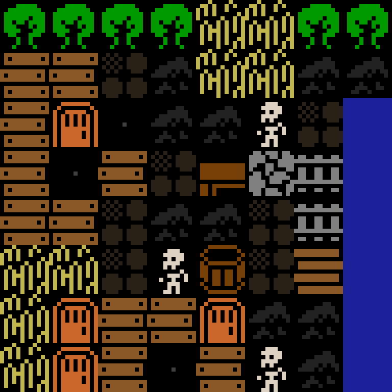LLM, with version 4’s code, medieval village, frontier order, 8 by 8 cells.
