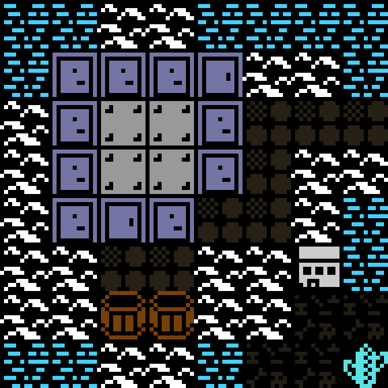 LLM, with version 4’s code, arctic base, clustered order, 8 by 8 cells.
