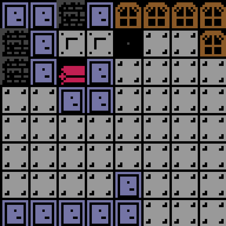 Cell by cell, version 4, space station, branching order, 8 by 8 cells.