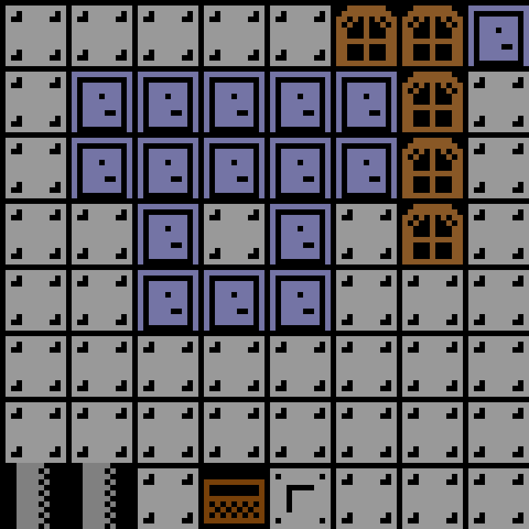 Cell by cell, version 4, space station, spiral order, 8 by 8 cells.