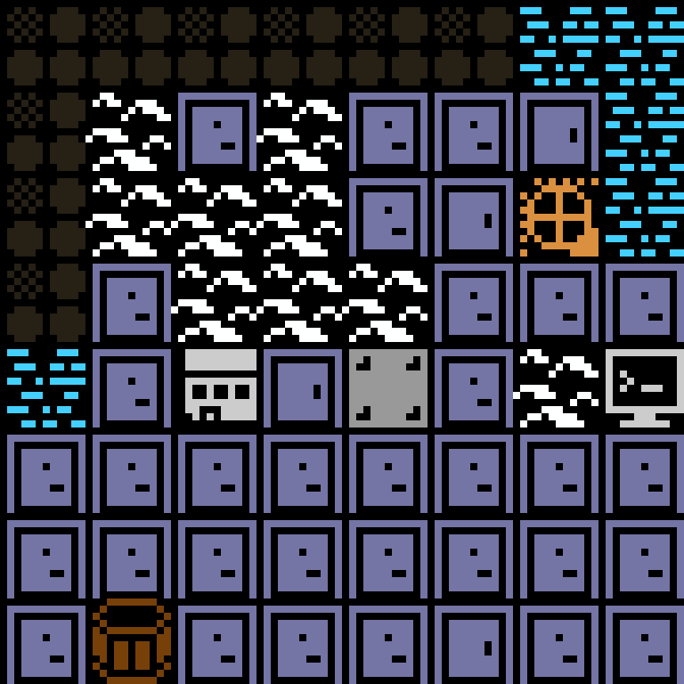 Cell by cell, version 4, arctic base, spiral order, 8 by 8 cells.