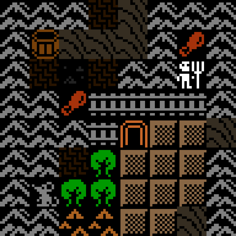 Cell by cell, version 4, desert outpost, branching order, 8 by 8 cells.
