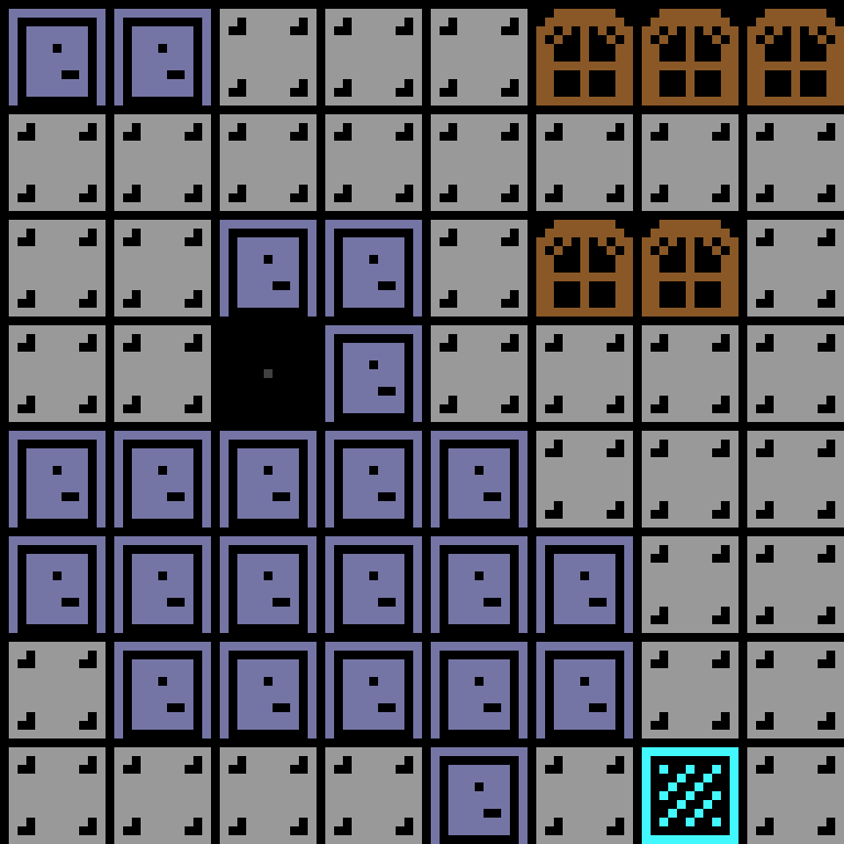 Cell by cell, version 4, space station, random order, 8 by 8 cells.