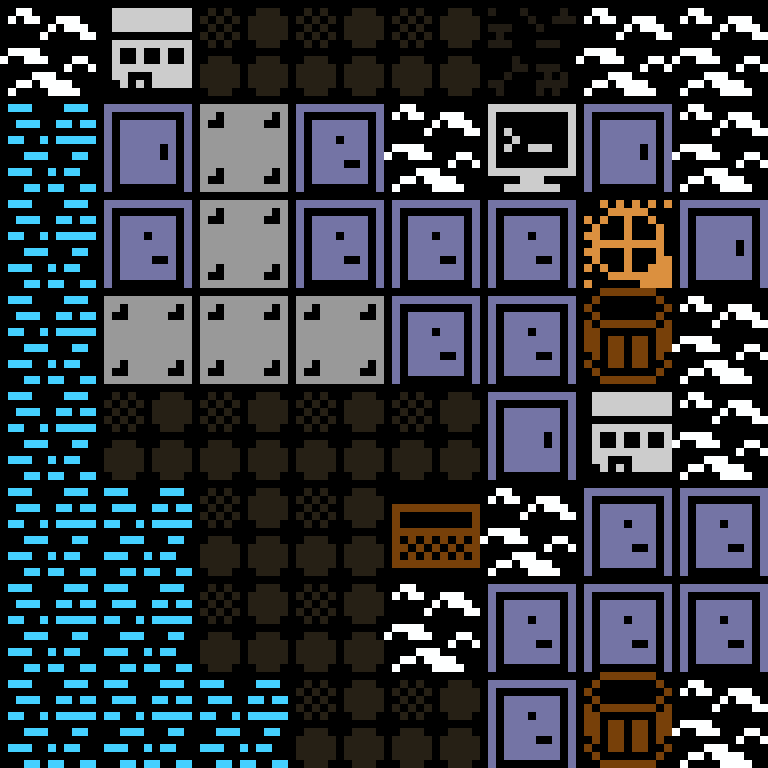 Cell by cell, version 4, arctic base, clustered order, 8 by 8 cells.