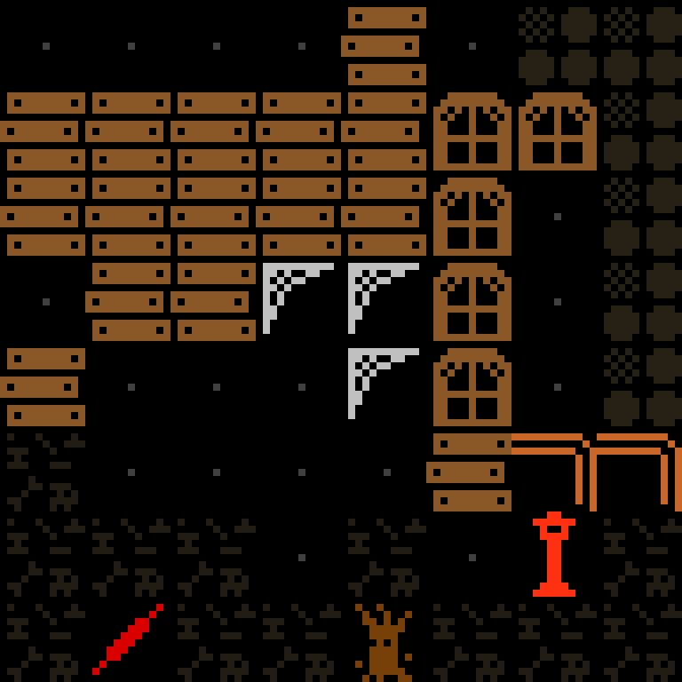 v5: a solid slab of wall tiles with windows.