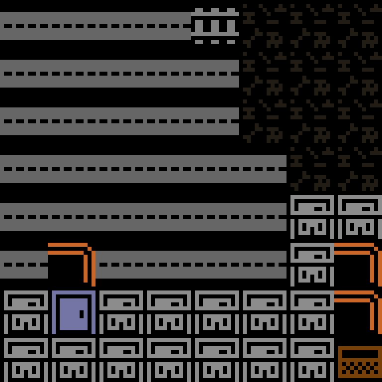 Cell by cell, version 5, cyberpunk block, spiral order, 8 by 8 cells.