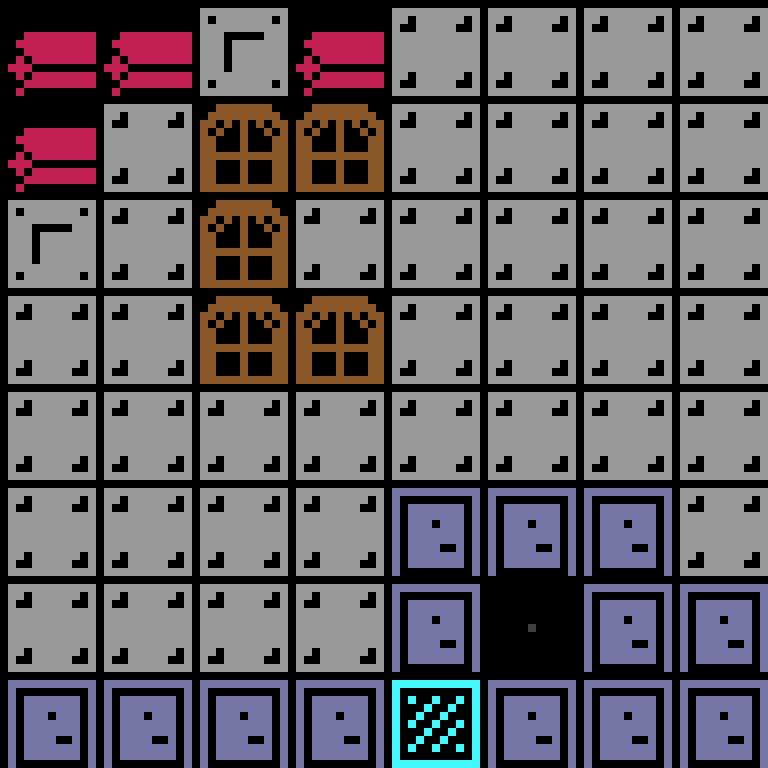 Cell by cell, version 5, space station, branching order, 8 by 8 cells.