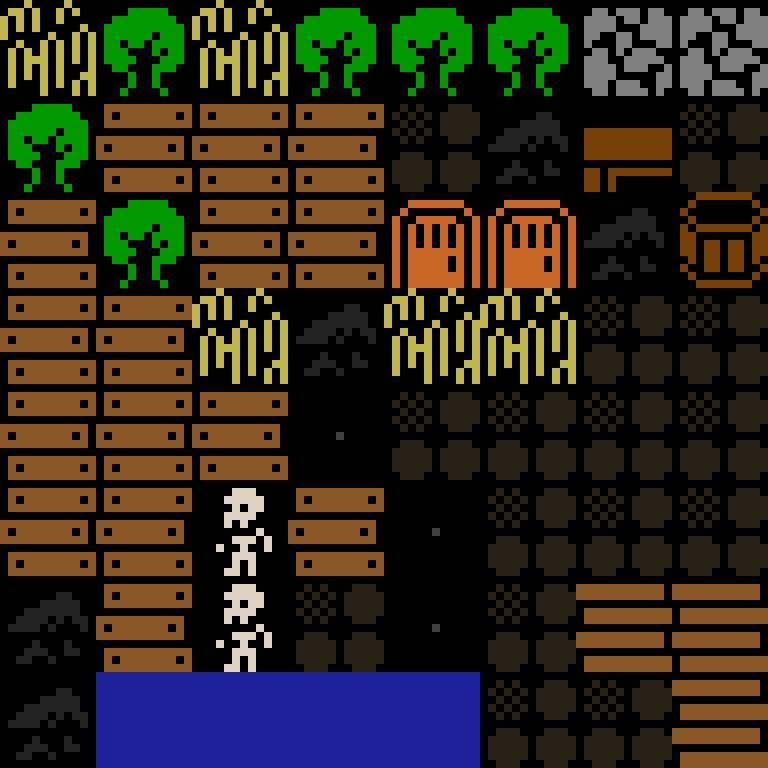 Cell by cell, version 5, medieval village, frontier order, 8 by 8 cells.