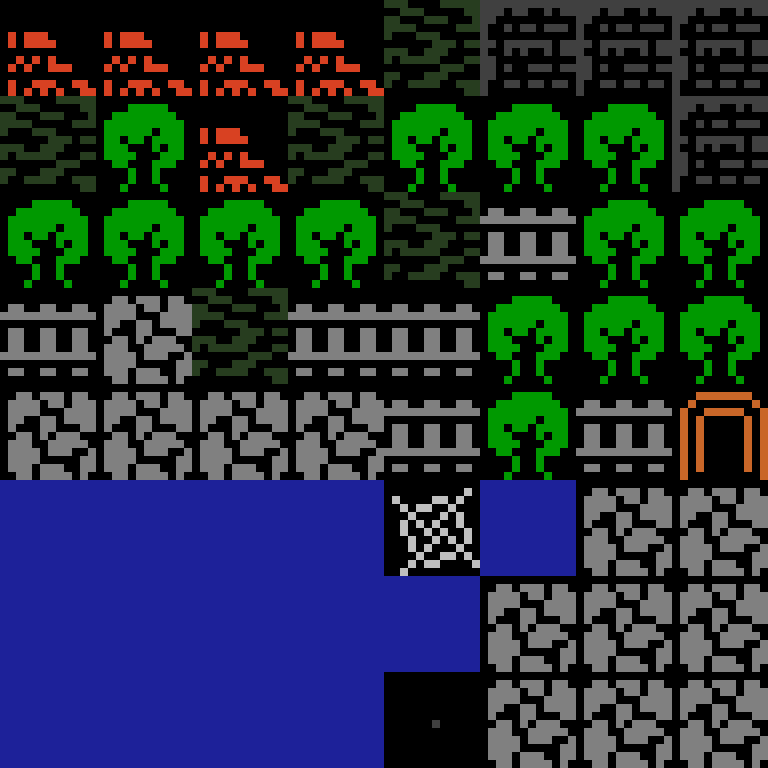 Cell by cell, version 5, jungle temple, clustered order, 8 by 8 cells.