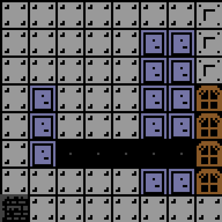 Cell by cell, version 5, space station, spiral order, 8 by 8 cells.