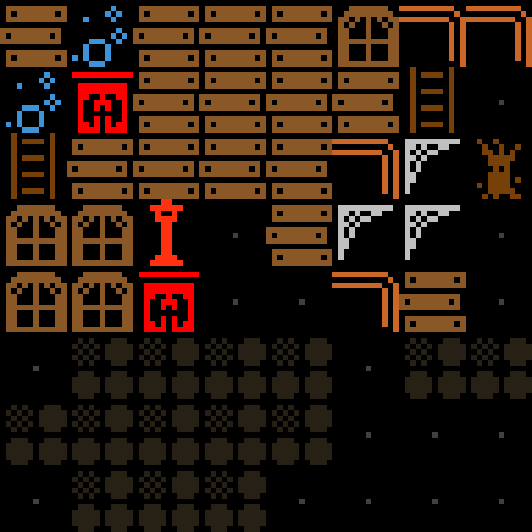 Cell by cell, version 5, haunted mansion, frontier order, 8 by 8 cells.