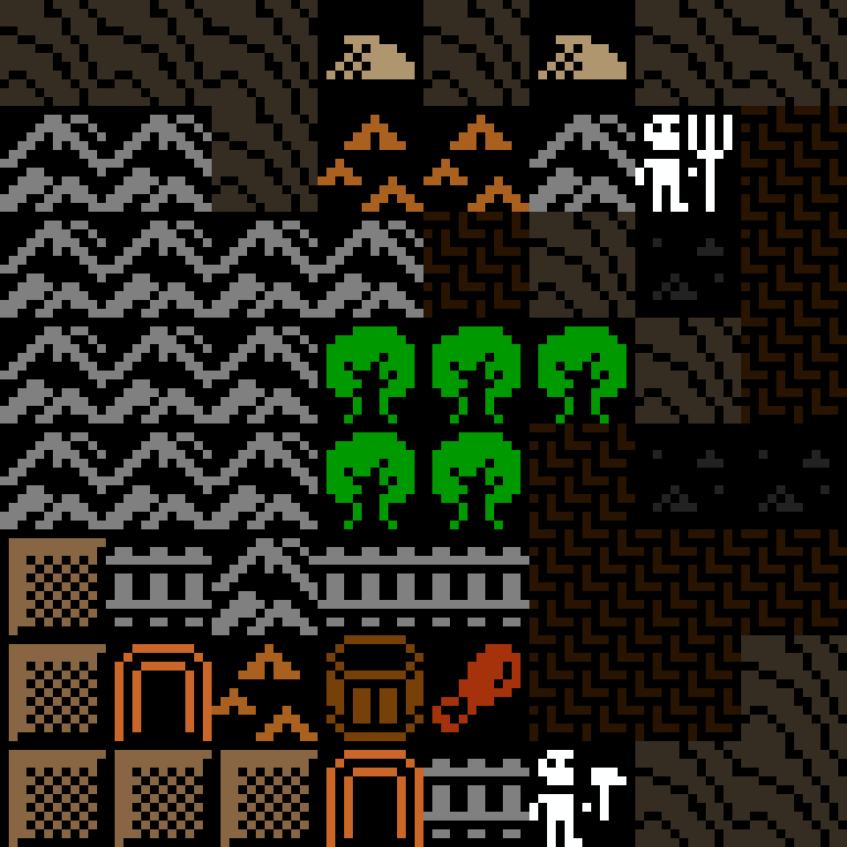 Cell by cell, version 5, desert outpost, branching order, 8 by 8 cells.