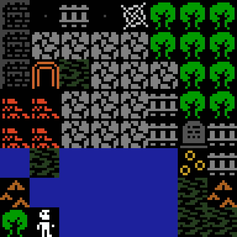 Cell by cell, version 5, jungle temple, spiral order, 8 by 8 cells.