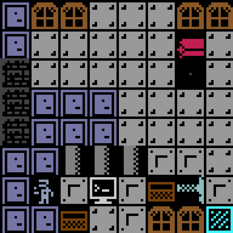 Cell by cell, version 5, space station, random order, 8 by 8 cells.