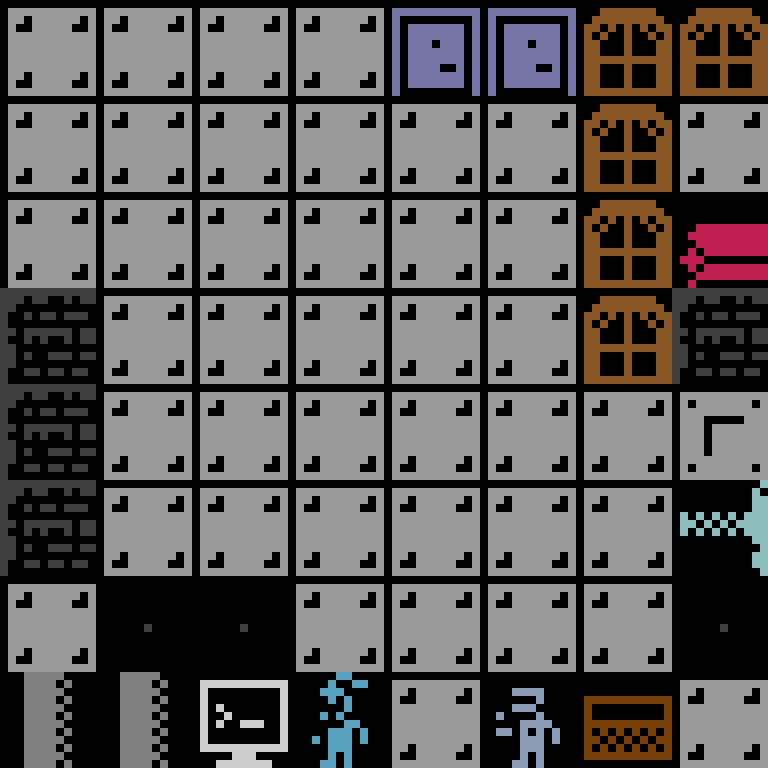 Cell by cell, version 5, space station, spiral order, 8 by 8 cells.