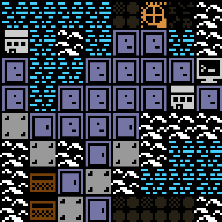 Cell by cell, version 5, arctic base, clustered order, 8 by 8 cells.