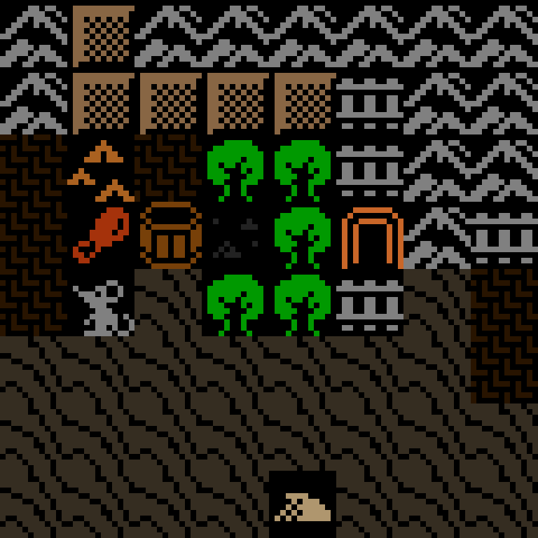 Cell by cell, version 6, desert outpost, spiral order, 8 by 8 cells.