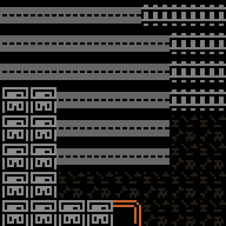 Cell by cell, version 6, cyberpunk block, spiral order, 8 by 8 cells.