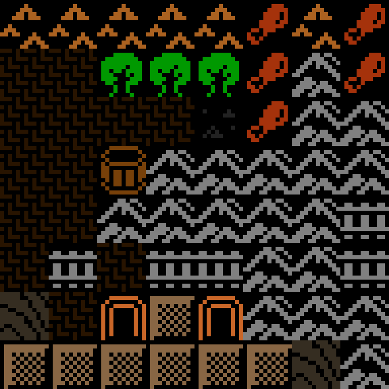Cell by cell, version 6, desert outpost, branching order, 8 by 8 cells.