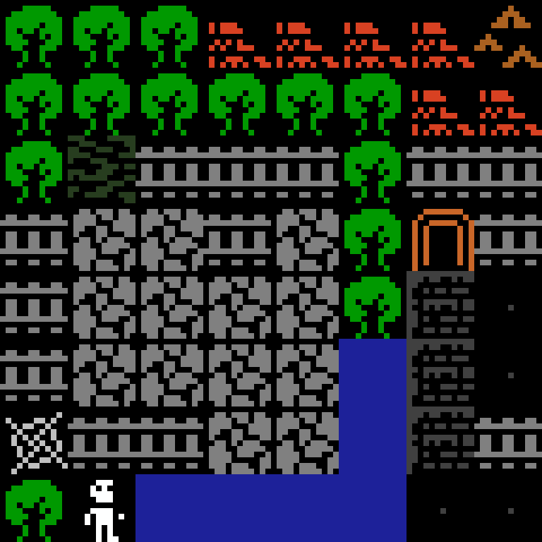 Cell by cell, version 6, jungle temple, spiral order, 8 by 8 cells.