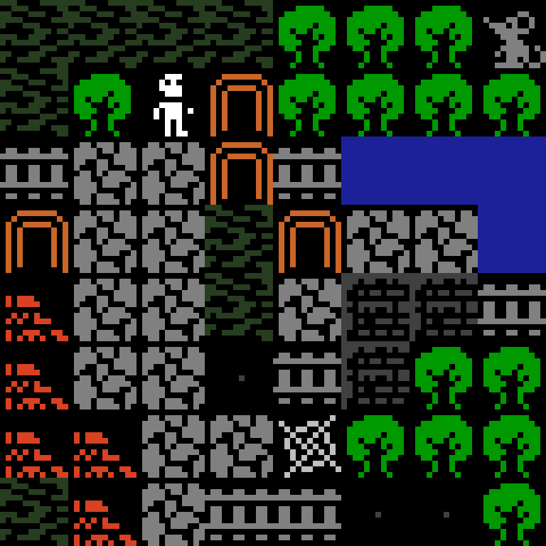 Cell by cell, version 6, jungle temple, clustered order, 8 by 8 cells.
