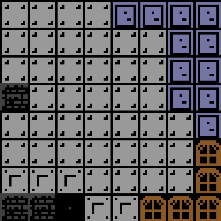 Cell by cell, version 6, space station, spiral order, 8 by 8 cells.