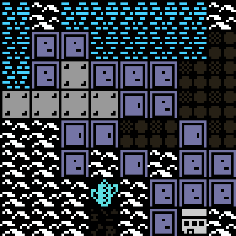 Cell by cell, version 6, arctic base, clustered order, 8 by 8 cells.