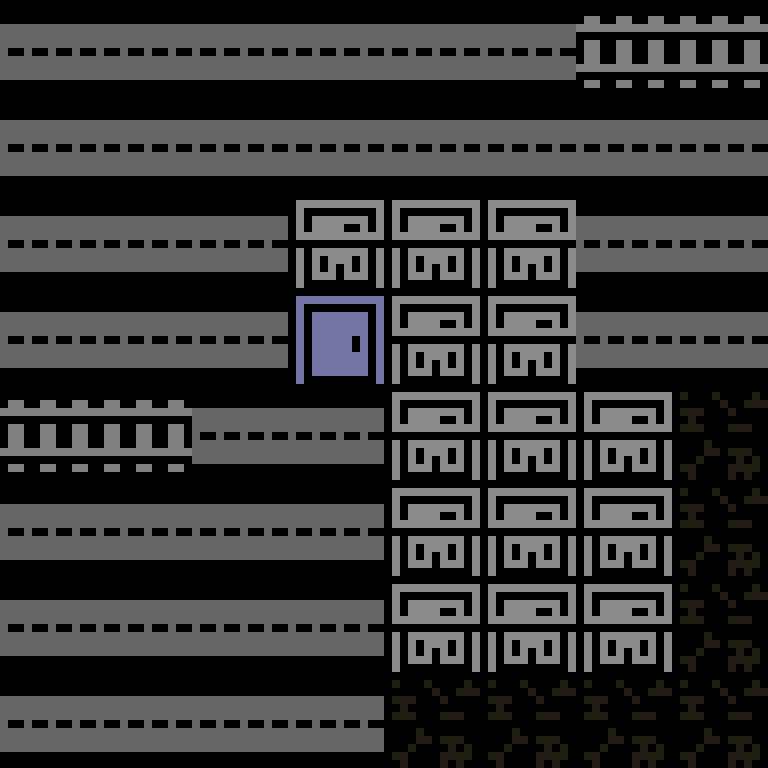 Cell by cell, version 6, cyberpunk block, branching order, 8 by 8 cells.