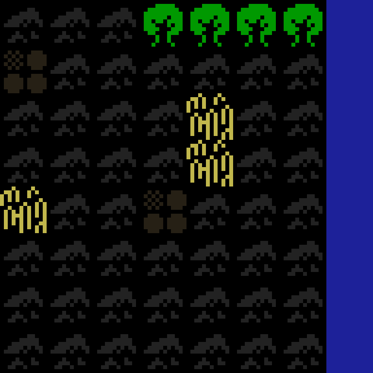 Batched, with version 7’s code, medieval village, clustered order, 8 by 8 cells.