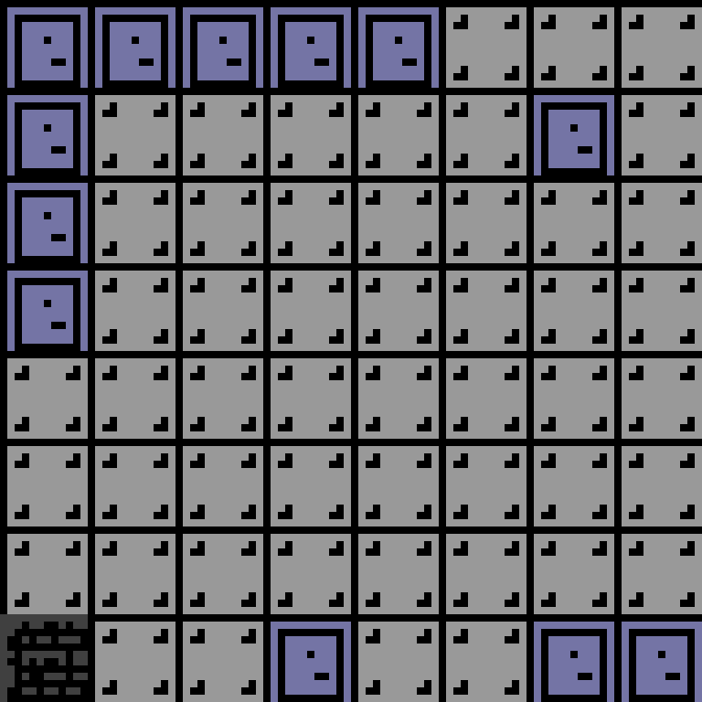 Batched, with version 7’s code, space station, frontier order, 8 by 8 cells.