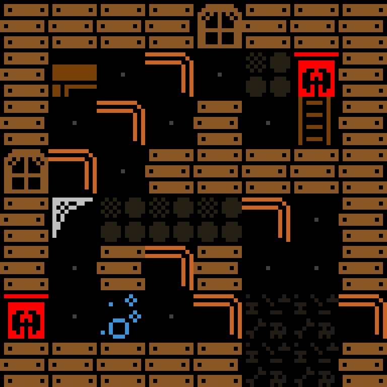 LLM, with version 7’s code, haunted mansion, spiral order, 8 by 8 cells.