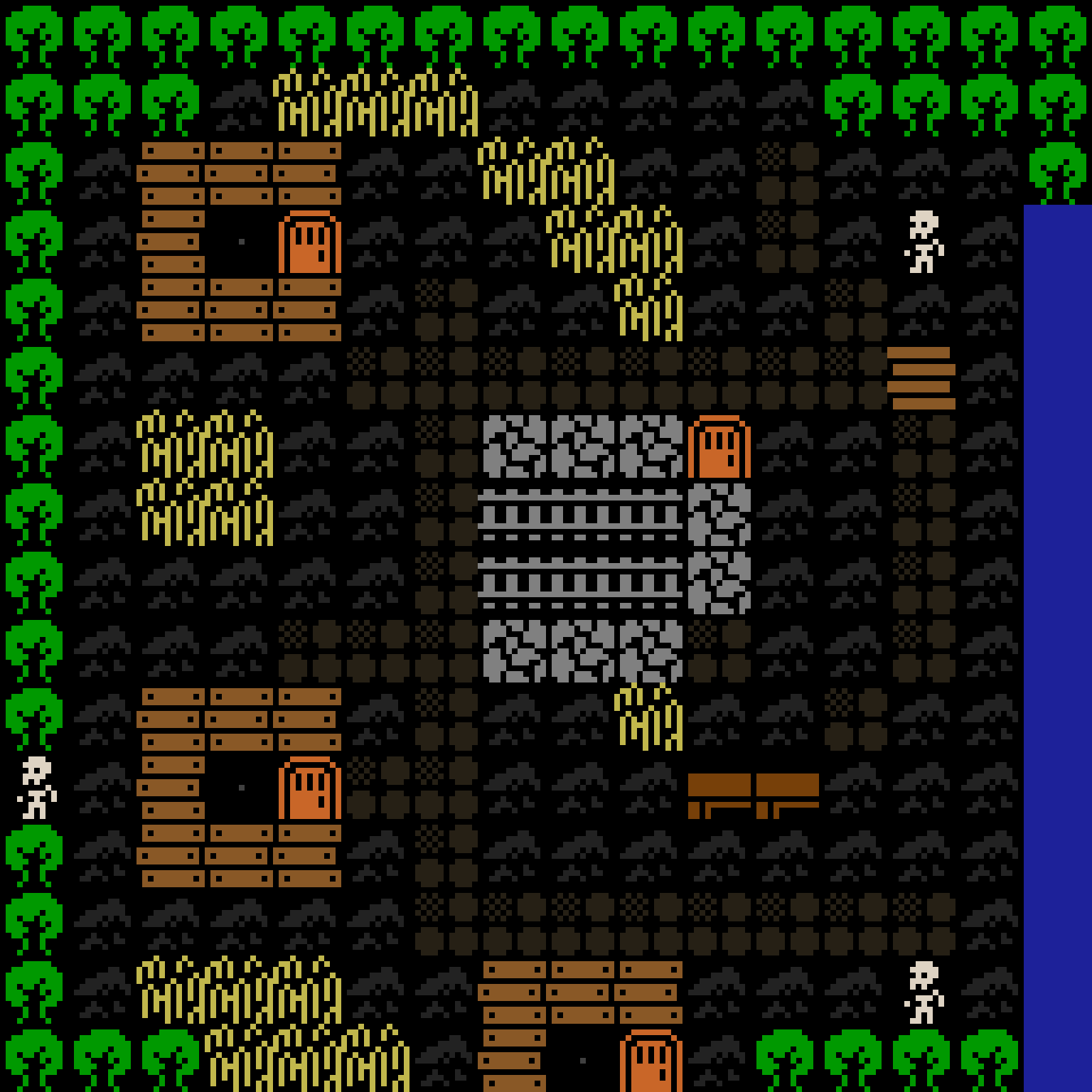 LLM, with version 7’s code, medieval village, spiral order, 16 by 16 cells.