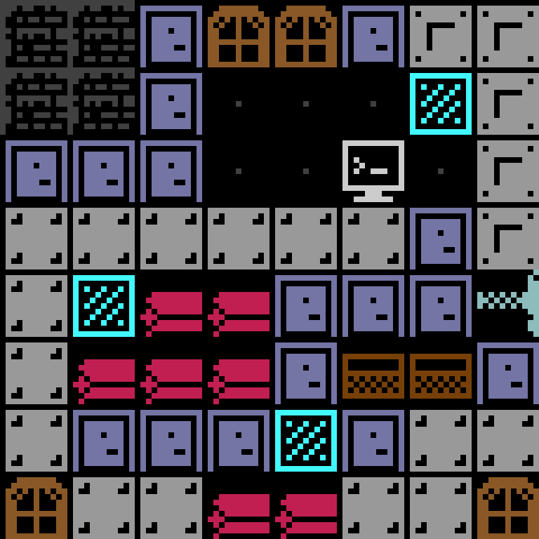 LLM, with version 7’s code, space station, branching order, 8 by 8 cells.