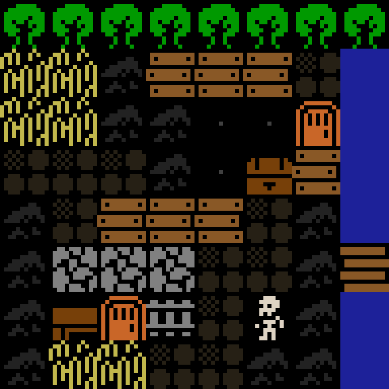 LLM, with version 7’s code, medieval village, spiral order, 8 by 8 cells.
