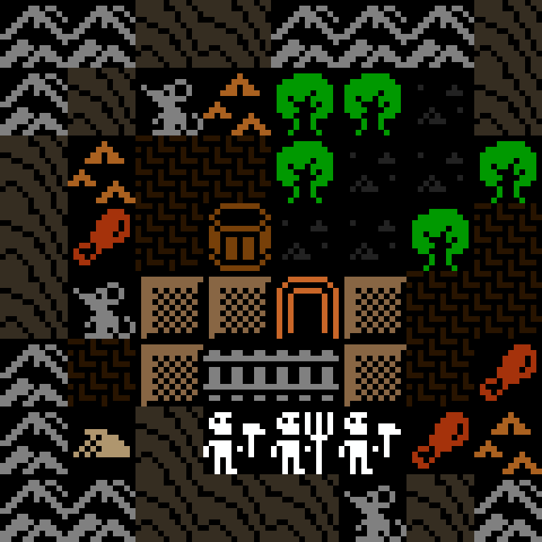 LLM, with version 7’s code, desert outpost, branching order, 8 by 8 cells.