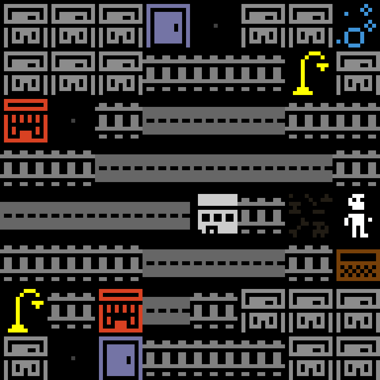 LLM, with version 7’s code, cyberpunk block, branching order, 8 by 8 cells.