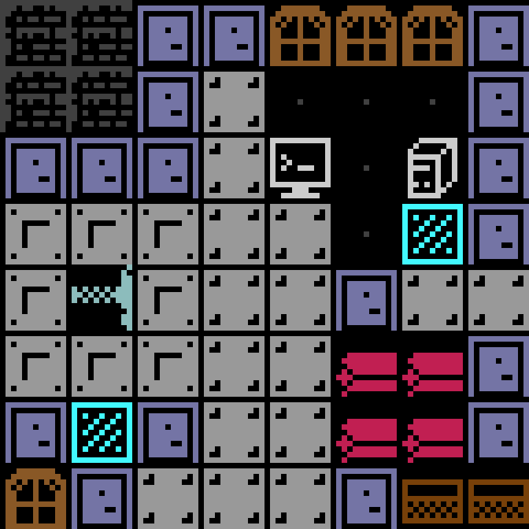 LLM, with version 7’s code, space station, frontier order, 8 by 8 cells.