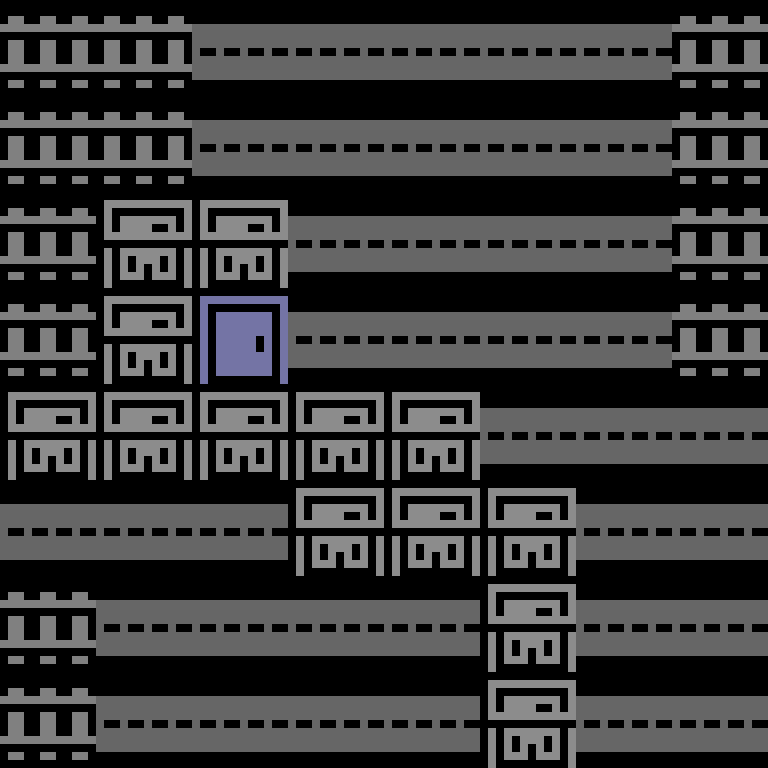 Cell by cell, version 7, cyberpunk block, clustered order, 8 by 8 cells.