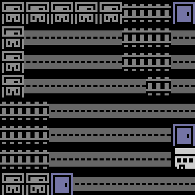 Cell by cell, version 7, cyberpunk block, spiral order, 8 by 8 cells.