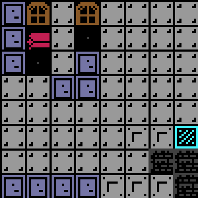 Cell by cell, version 7, space station, branching order, 8 by 8 cells.