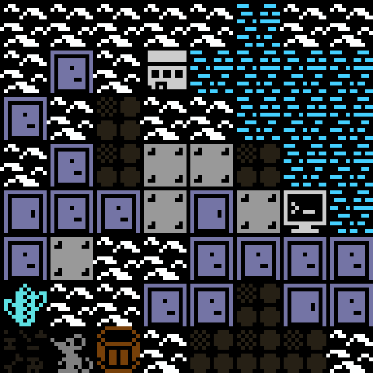 Cell by cell, version 7, arctic base, random order, 8 by 8 cells.