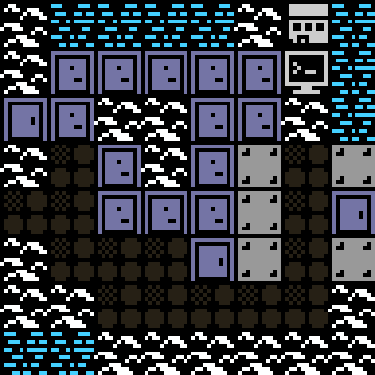 Cell by cell, version 7, arctic base, spiral order, 8 by 8 cells.