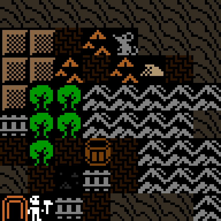 Cell by cell, version 7, desert outpost, branching order, 8 by 8 cells.