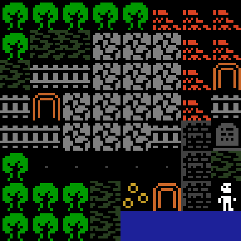 Cell by cell, version 7, jungle temple, spiral order, 8 by 8 cells.